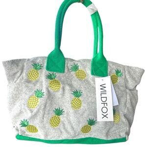 Wildfox Pineapple Tote Bag Green and Gray. NWT!